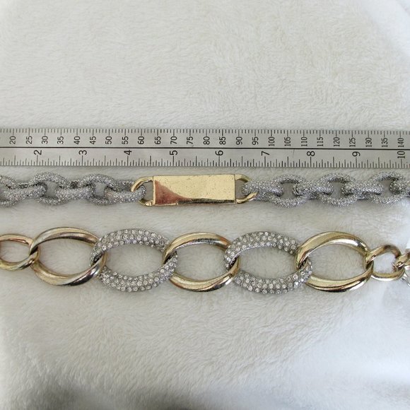 Banana Republic Three Metal Necklaces Two Choker One Long Multi-strand - Picture 8 of 9